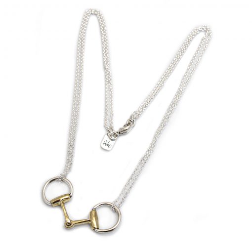 Hiho Sterling Silver & 18ct Gold Plated Double Chained Snaffle Necklace