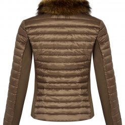 Puffer Jacket Luxe Faux Fur Collar - Bronze