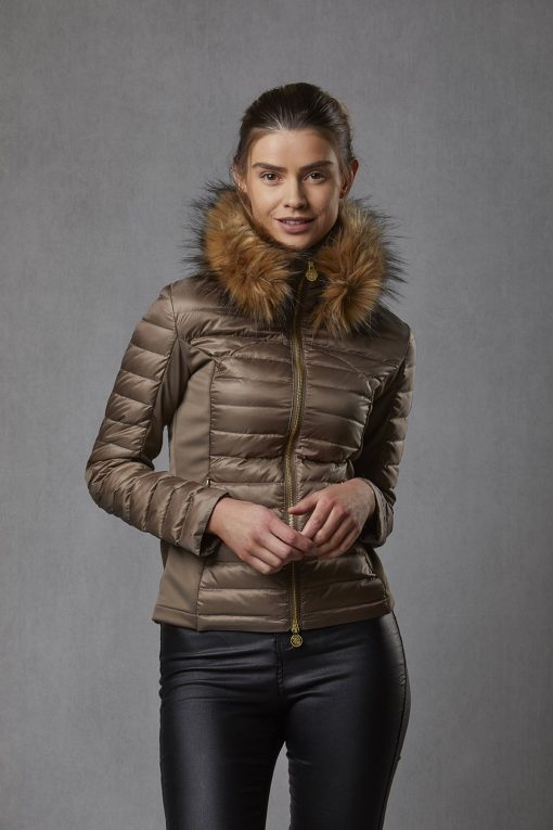 bronze puffer jacket