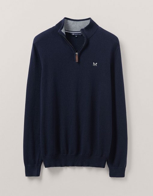 half zip navy jumper