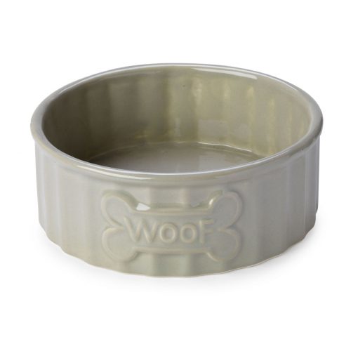 Woof Bone Dog Bowl - Mink