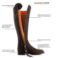 The Regina Suede Boot Narrow Fit - Chocolate