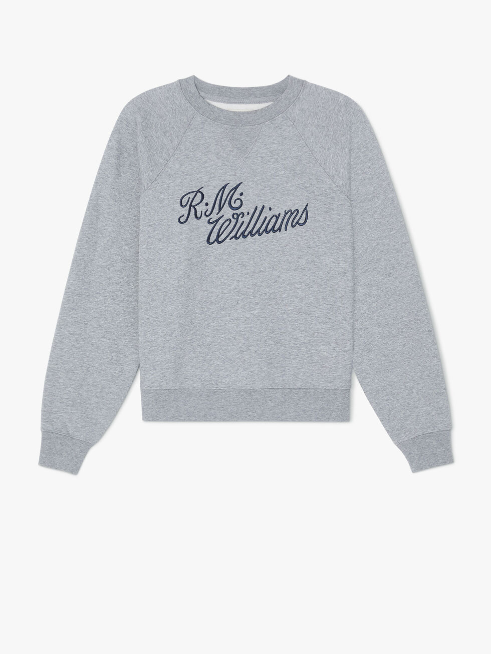 RMW Script Crew Neck Sweater - Grey Blue - Ruffords Country Store