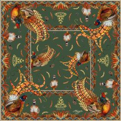 Heads or Tails Large Square Silk Scarf - Khaki