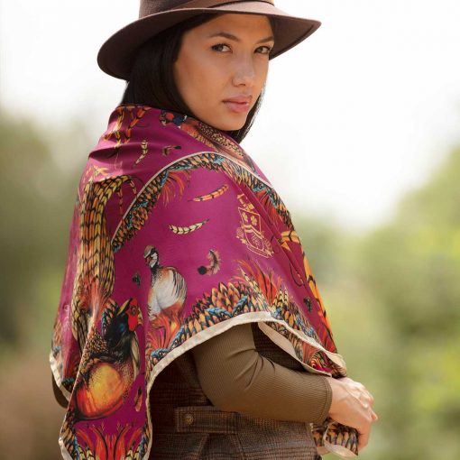 Heads or Tails Large Square Silk Scarf - Mulberry