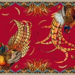 Heads or Tails Narrow Silk Scarf - Royal Red