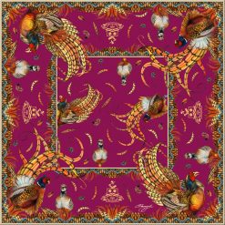 Heads or Tails Large Square Silk Scarf - Mulberry