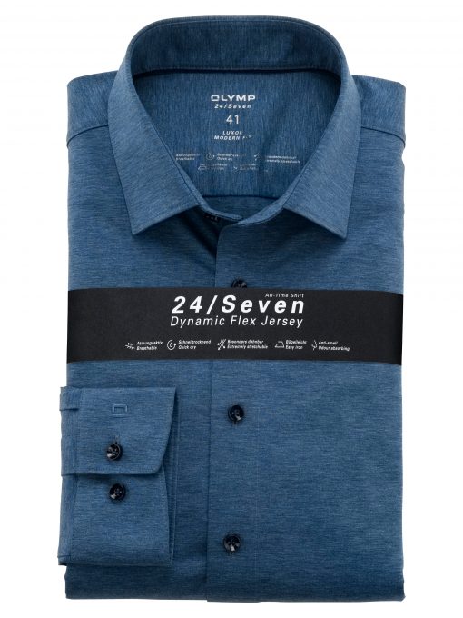 24/ Seven Luxor Modern Fit Business Shirt - Smoke Blue