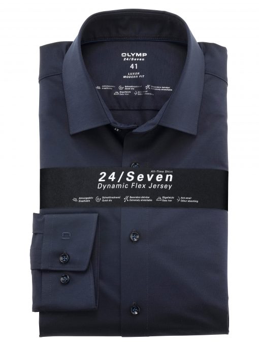 24/ Seven Luxor Modern Fit Business Shirt - Marine Blue