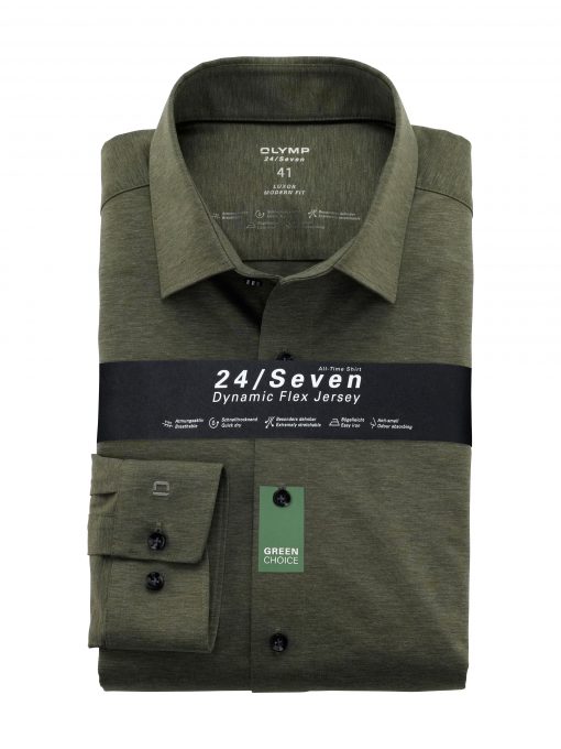 24/ Seven Luxor Modern Fit Business Shirt - Olive