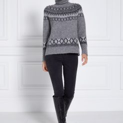 Fairisle Knit - Soft Grey