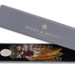 Feather Brooch -  Gamebird Feathers (Gold Pin)