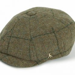 The Felsham Tweed Baker Boy Cap - Green