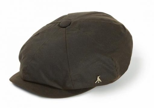 The Hengrave Wax Baker Boy Cap - Olive