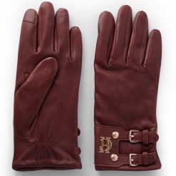 Monogram Leather Gloves - Chocolate