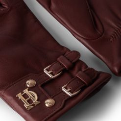 Monogram Leather Gloves - Chocolate