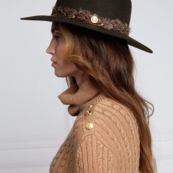 Trilby Hat Double Feather Band - Forest Green