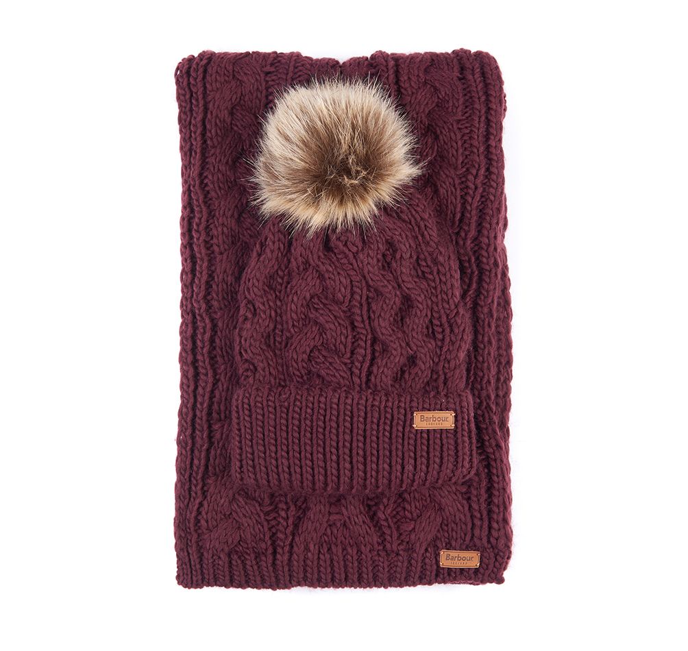 Penshaw Beanie & Scarf Set - Bordeaux - Ruffords Country Store