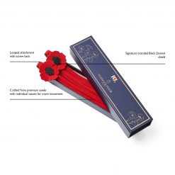 Remembrance Day 2021 Poppy Boot Tassels - Red