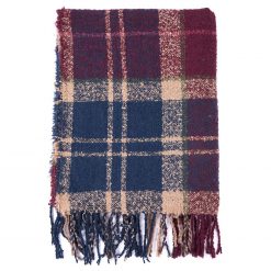 Tartan Boucle Scarf - Damson