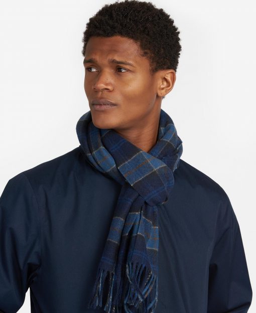 Tartan Lambswool Scarf - Midnight