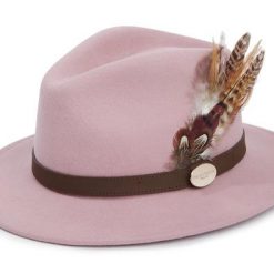 Suffolk Fedora Gamebird Feather - Dusky Pink