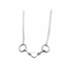 Exclusive Sterling Silver Double Chained Snaffle Heart Necklace