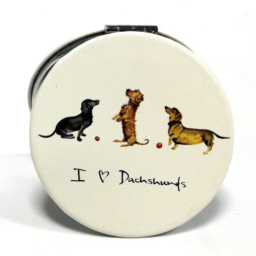 At Home In The Country Compact Mirror - I Love Dachshunds