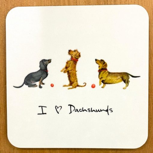 At Home In The Country Coaster - I Love Dachshunds