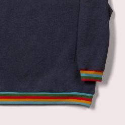 Navy Marl Raglan Rainbow Sweatshirt