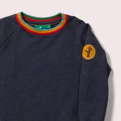 Navy Marl Raglan Rainbow Sweatshirt
