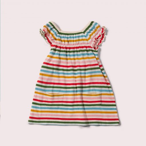 Rainbow Striped Pocket Playdays Dress