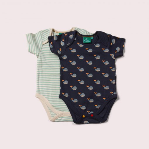 Whale Song Organic Baby Bodysuit Set - 2 Pack
