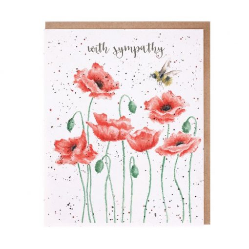 'Poppies and Bee' Sympathy Card