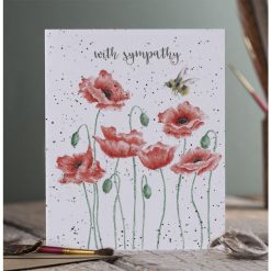 'Poppies and Bee' Sympathy Card