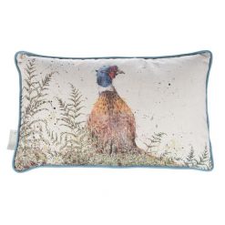 'Pheasant and Fern' Rectangular Cushion