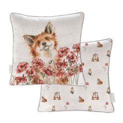 'Poppy Fields' Fox Cushion