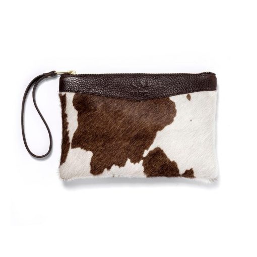 Tetbury Clutch - Brown and White