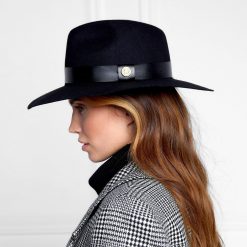 Trilby Hat Leather Band - Black