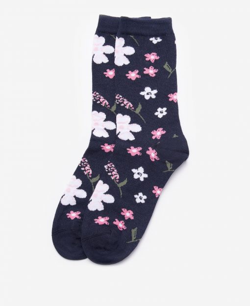 Ditsy Floral Socks - Navy