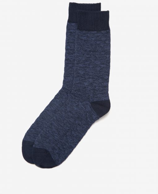 Texture Twist Stripe Socks - Navy