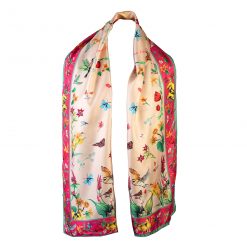 Dreams Can Come True Classic Silk Scarf - Oyster & Peony
