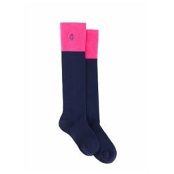 The Signature Knee High Socks - Navy & Hot Pink