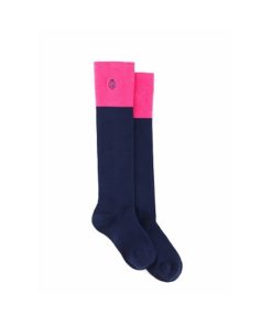 The Signature Knee High Socks  - Navy & Hot Pink