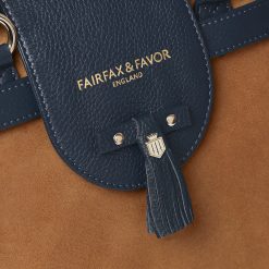The Windsor Tote - Tan & Navy