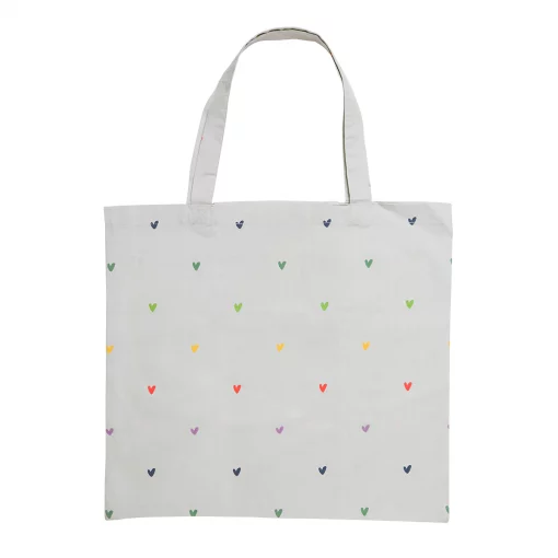 Folding Shopping Bag - Multicoloured Hearts