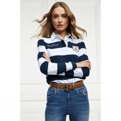Hurlingham Sweatshirt - White / Navy Stripe