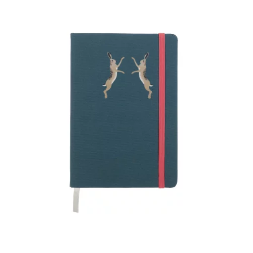 Small Fabric Notebook - Boxing Hares