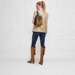 The Mini Windsor Backpack - Tan & Navy