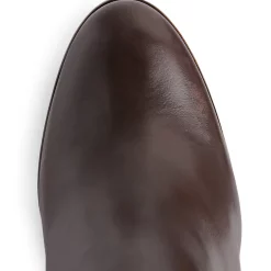 The High Heeled Regina Leather Boot - Mahogany